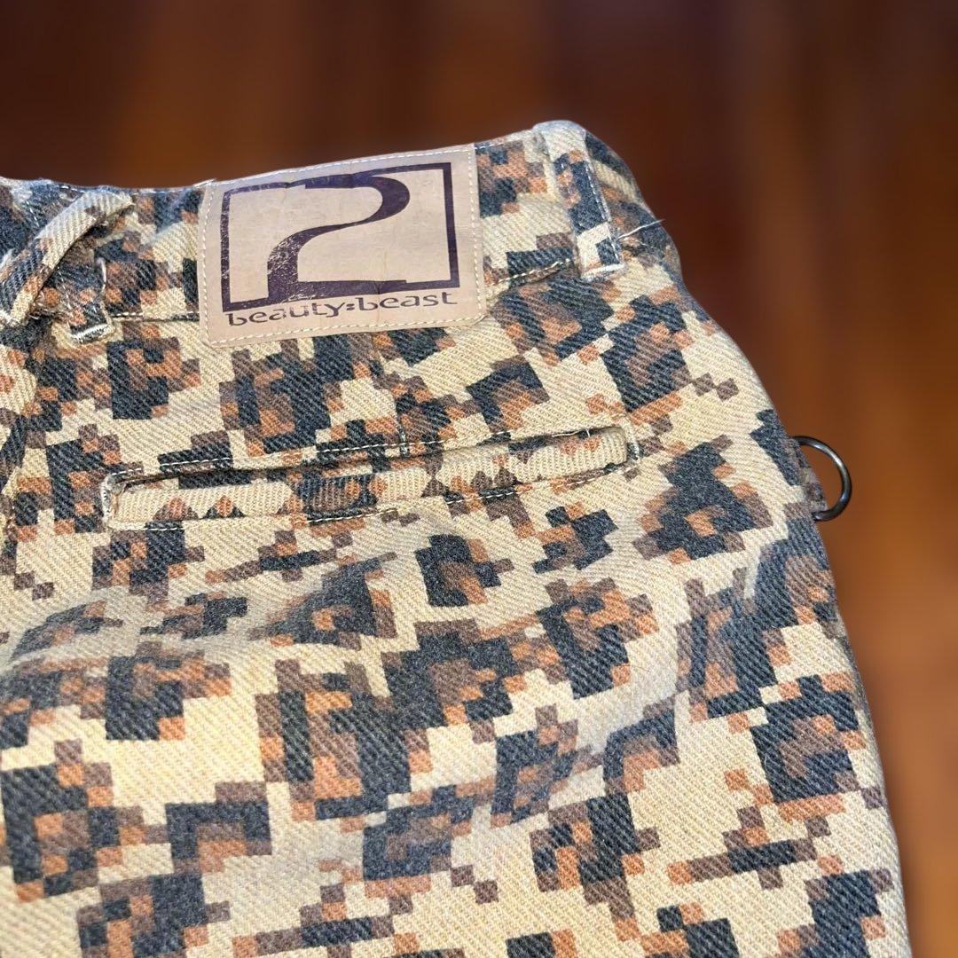 希少　beauty:beastデジタルヒョウ柄パンツ