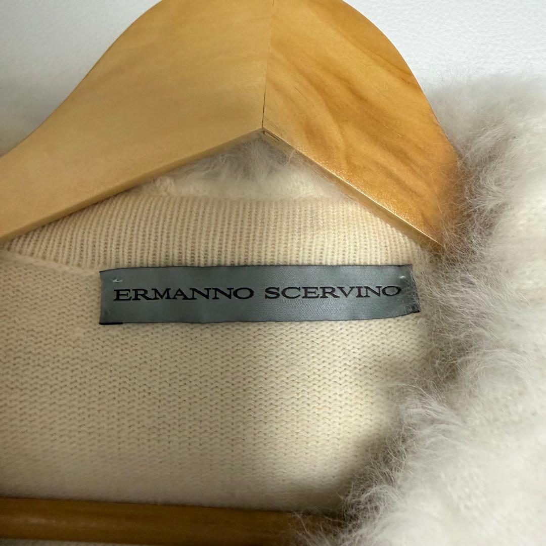 アルビ エルマンノシェルビーノ ロング カーディガン アンゴラ ウール