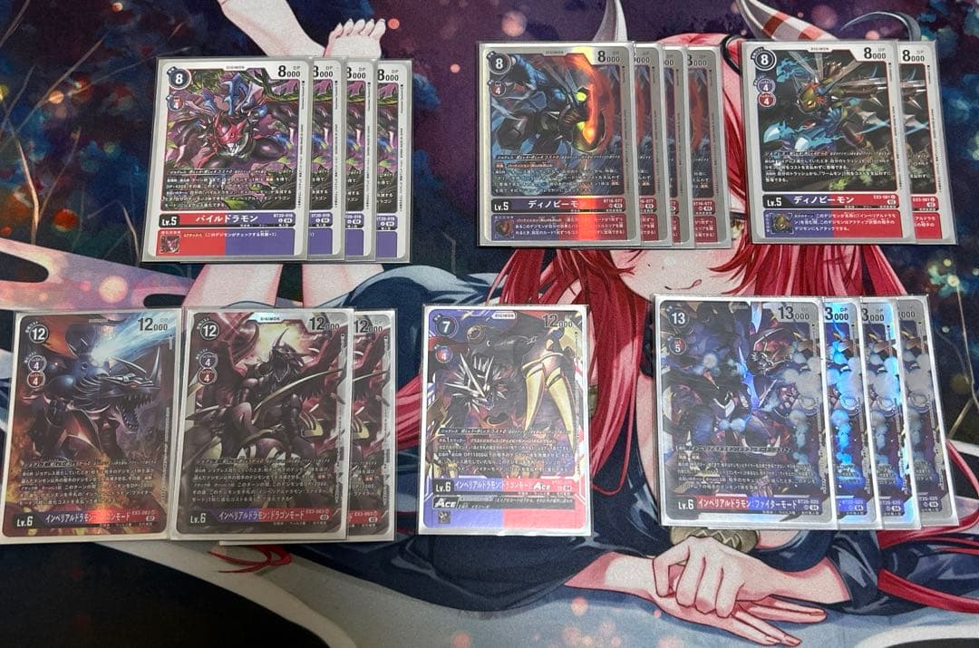 赤紫インペリアルドラモンデッキ+デッキパーツ　デジモンカード