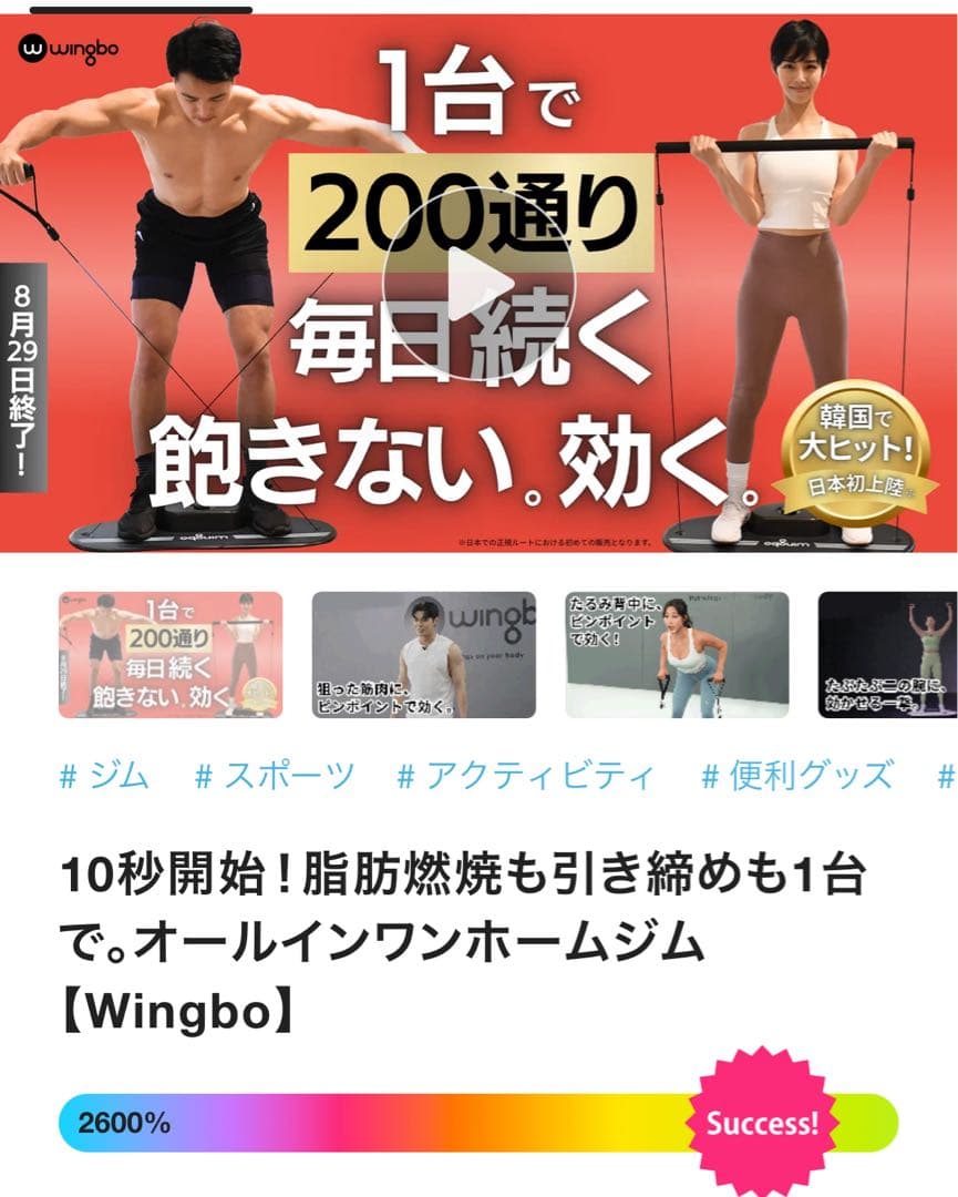 Wingbo 脂肪燃焼も引き締めも１台で　ホームジム　エクササイズボード