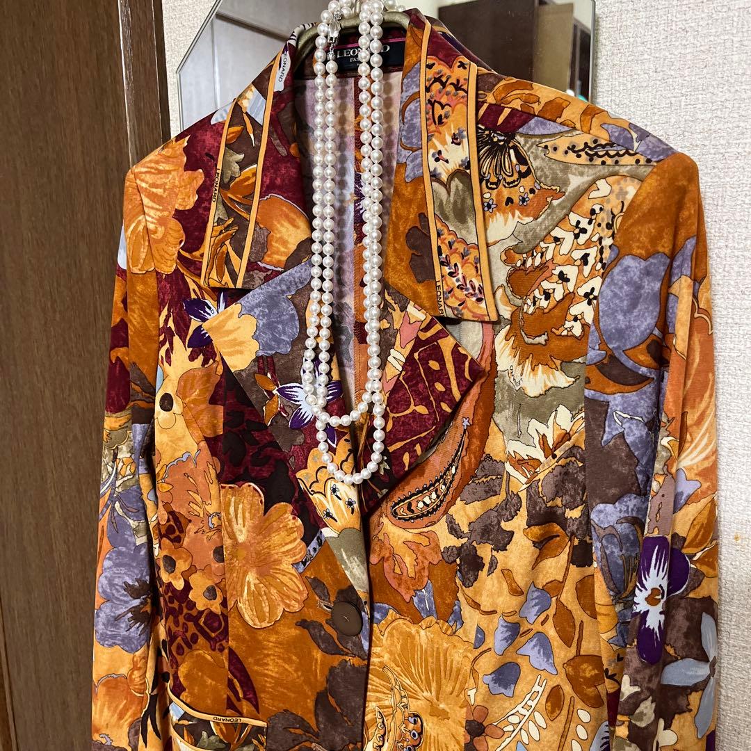 Jasmin❣️LEONARD花柄テーラードジャケットM マルチカラー❣️カン
