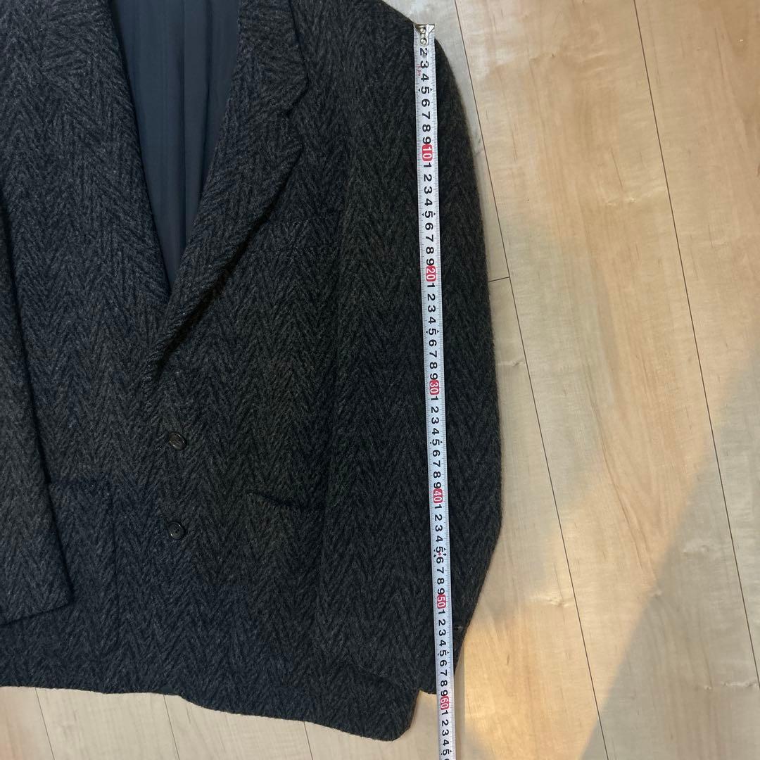 80s コムデギャルソン オム テーラードジャケット　グレー　ヘリンボーン