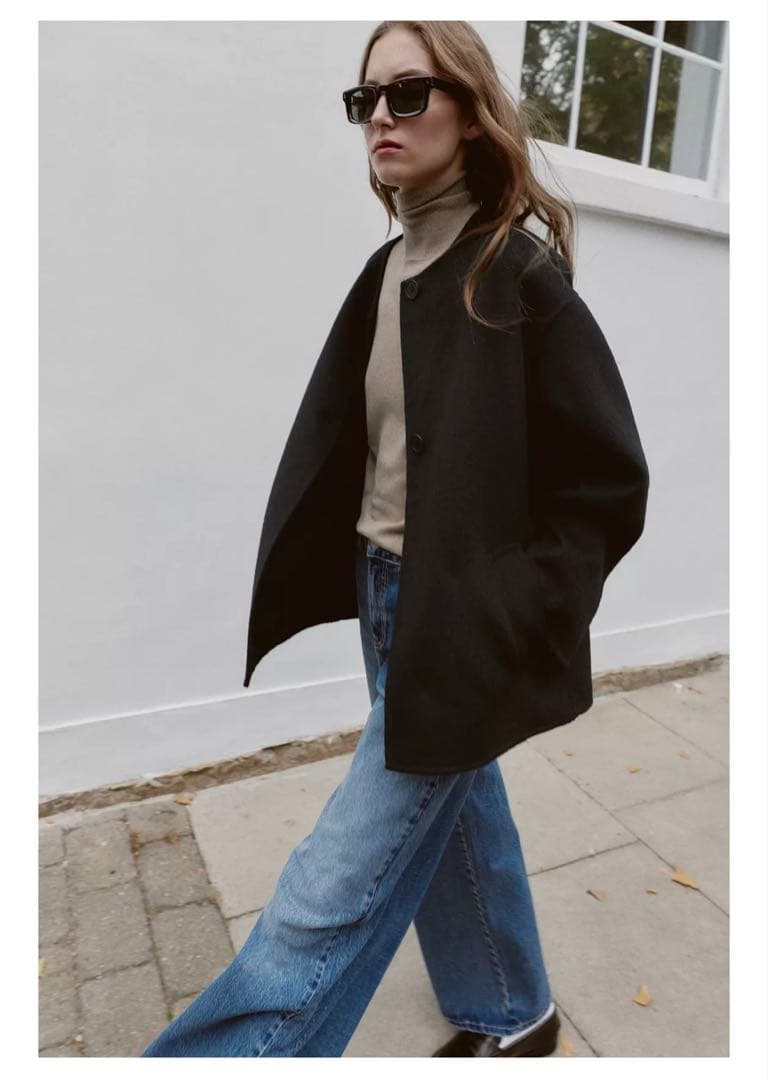 ZARA ウールショートスカーフコート　XS