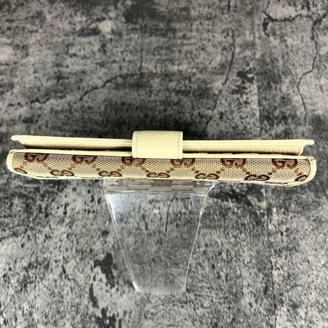 GUCCI GG柄 キャンバス×レザー Wホック長財布 金具