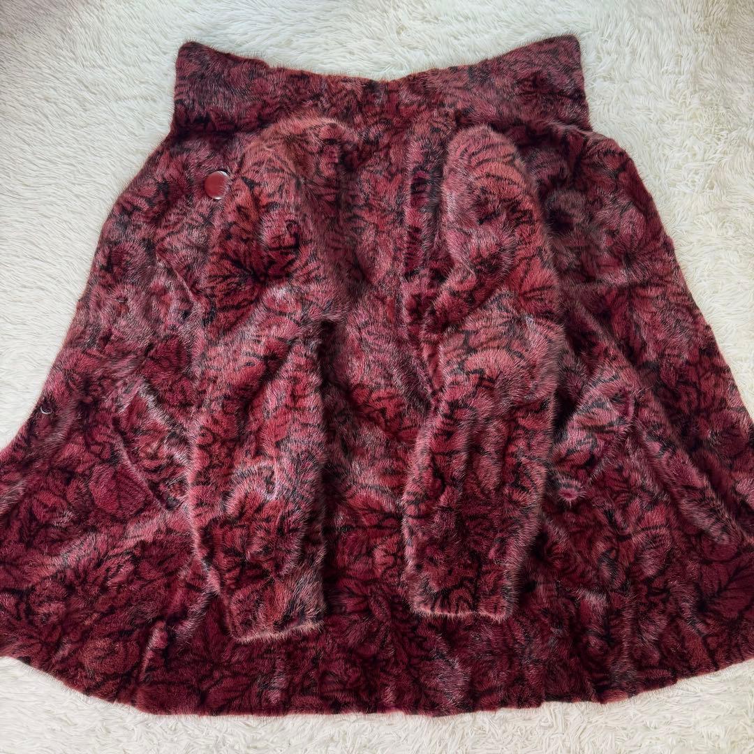 シェアードミンク　ファーコート　リーフ柄　リンクス染め　ヴァーカンティ　本毛皮