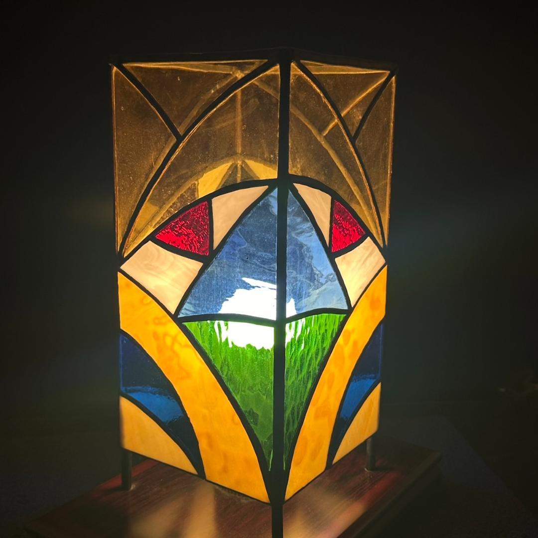 昭和　レトロ　ステンドグラス　ランプ　フロアランプ　卓上照明