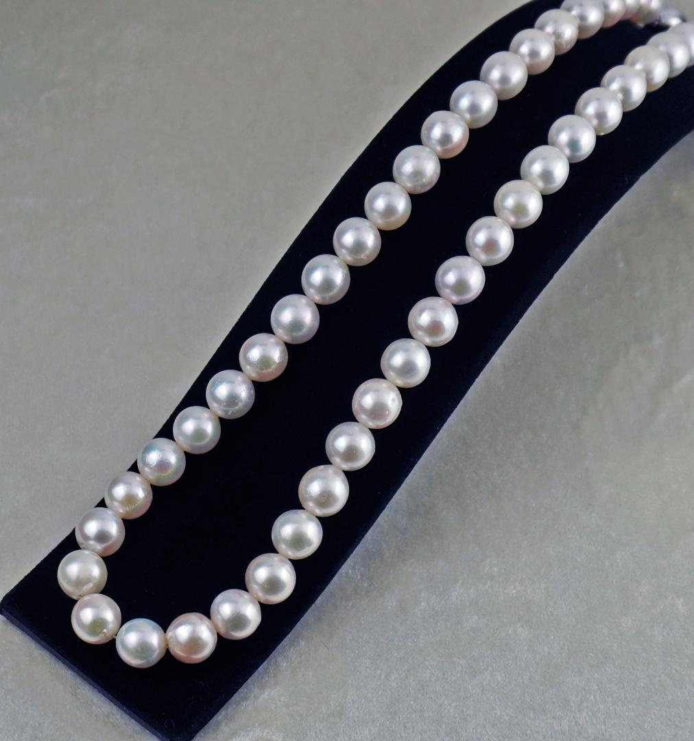 某有名百貨店卸!艶々ホワイトピンク『大粒あこや真珠』8.5㎜～9.0㎜ネックレス