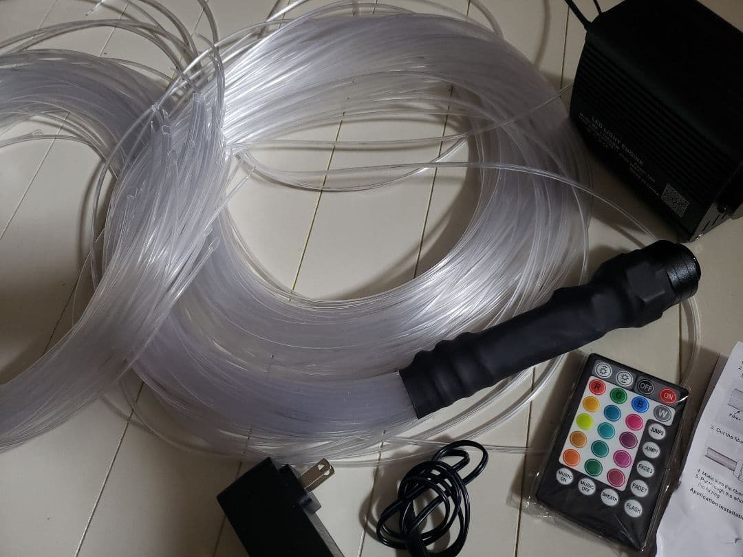 新品　光ファイバー　センサリープレイ　光の知育玩具　200cm ５０本　リモコン