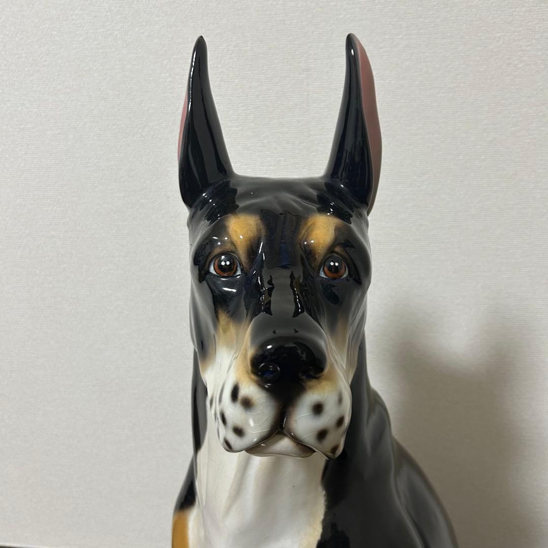 犬置物 ドッグ　ベルジアン ドーベルマン　オーナメント　オブジェ　陶器製品