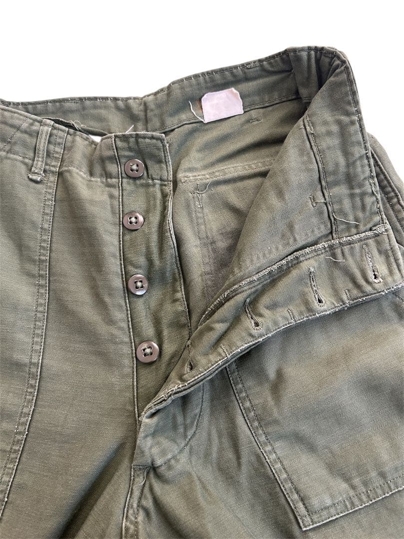 ヴィンテージ ベイカーパンツ OG-107コットンサテン カーキ ボタンフライ