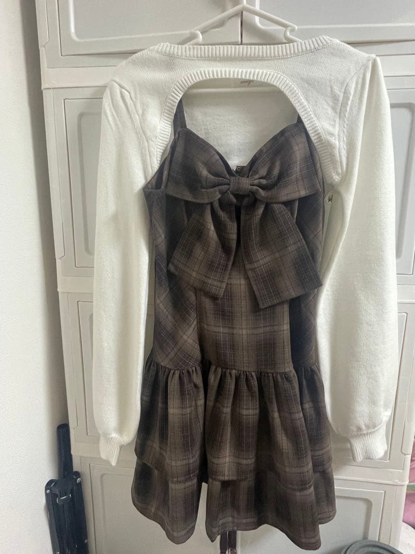 evelyn チェック柄ミニワンピース