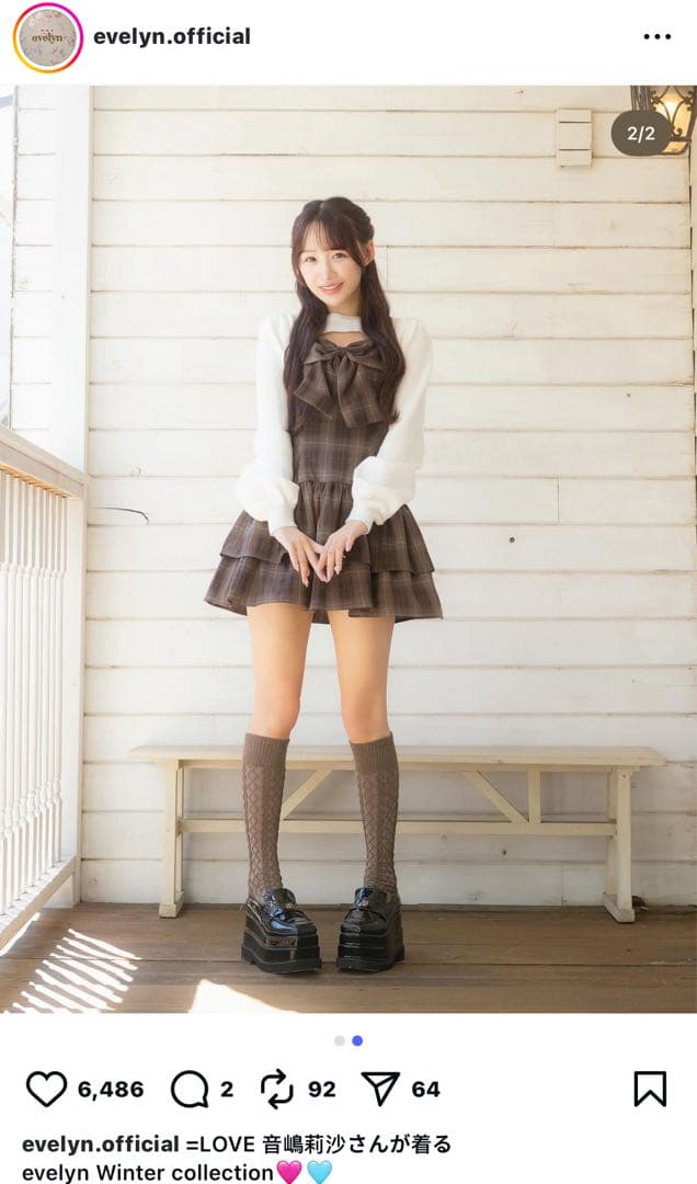 evelyn チェック柄ミニワンピース