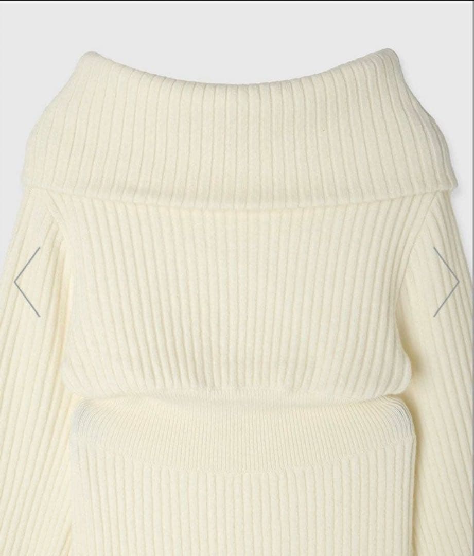 anuans オフショルナローニットワンピース アイボリー　S カシミア