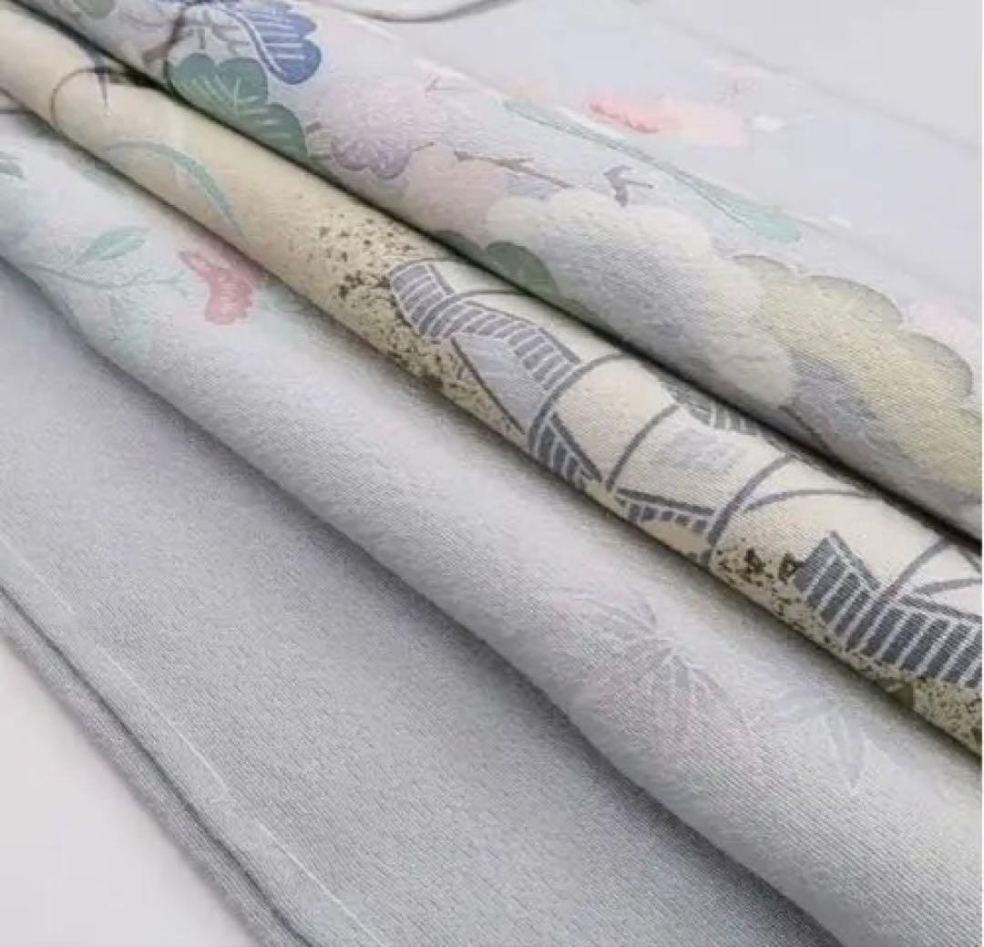 新品 訪問着 薄い青 花柄