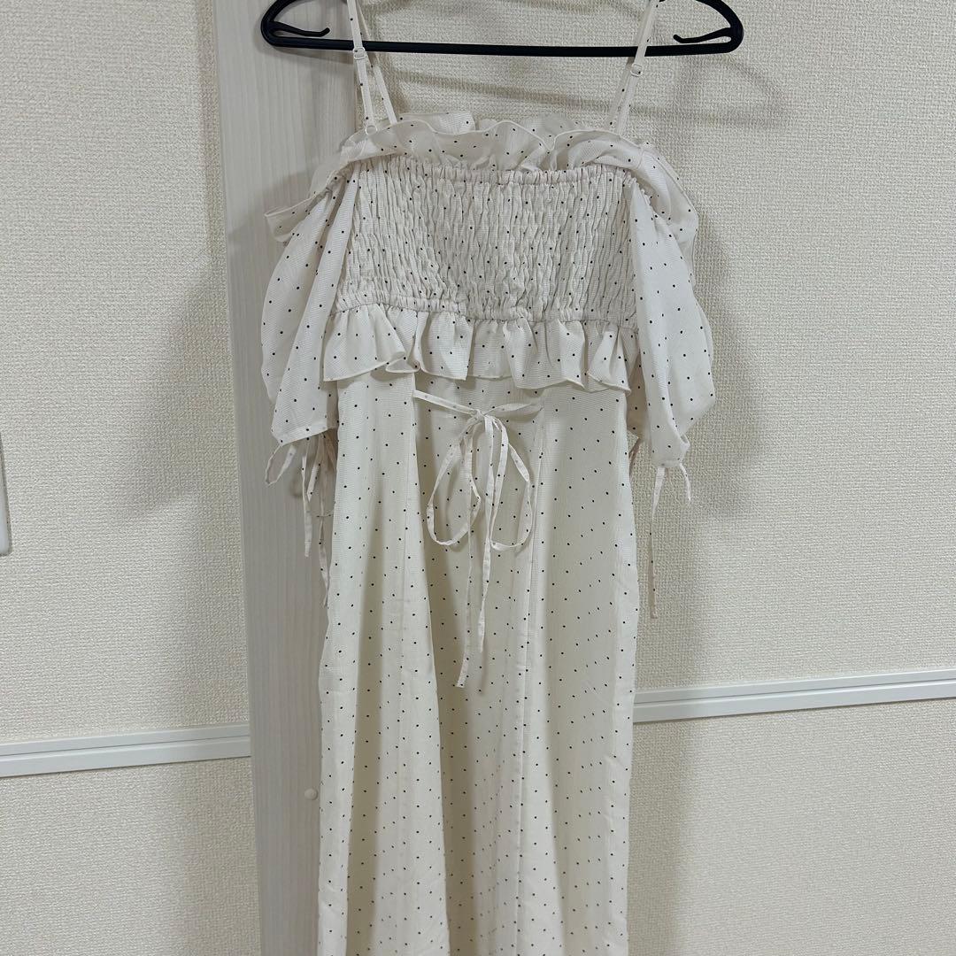 【美品】SNIDEL スナイデル ボリュームラッフルフリルプリントワンピース0