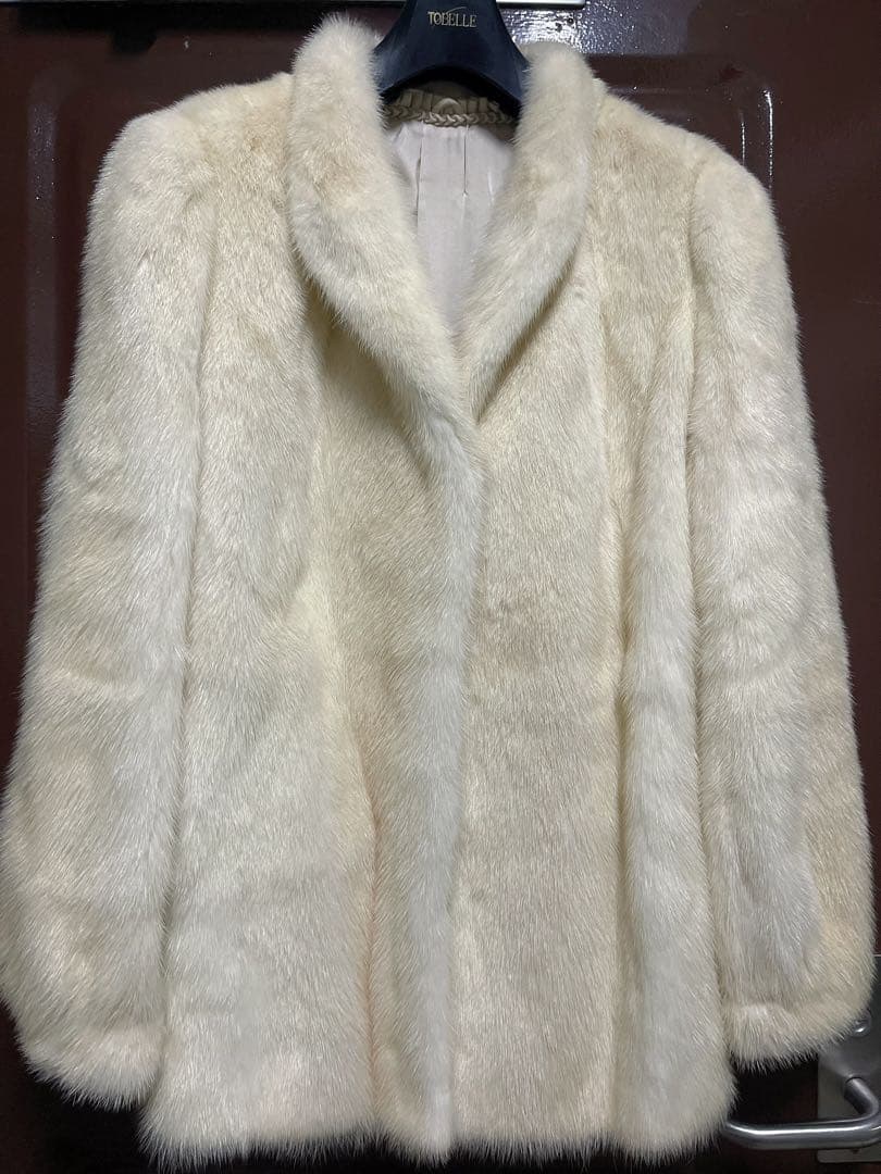 EMBA MINK ホワイトミンク アイボリー リアル ファー 毛皮コート