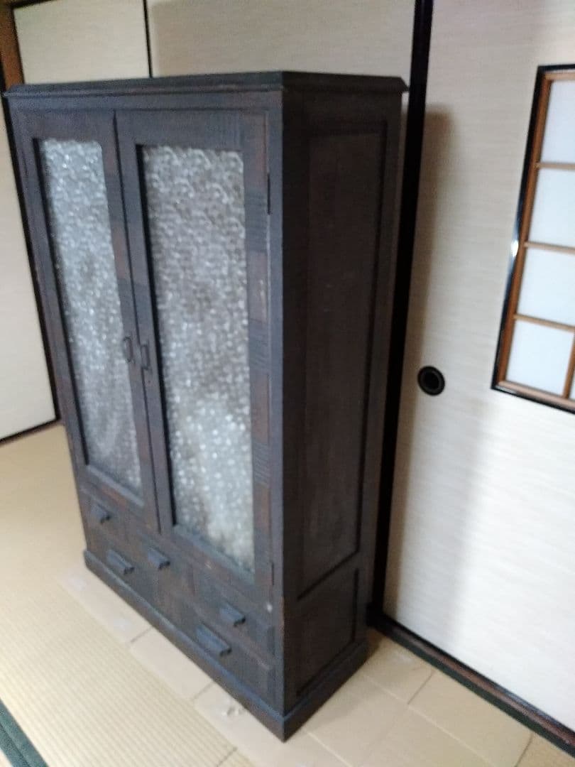 し*ん様 レトロ家具　本棚　書類棚　陳列ケース　木製　アンティーク家具　書棚ガラ