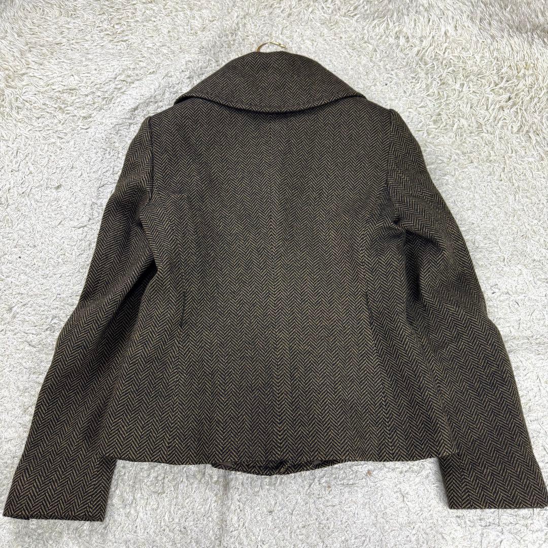 最高級★マックスマーラ コート ツイード ヘリンボーン ベルト カシミヤ 42