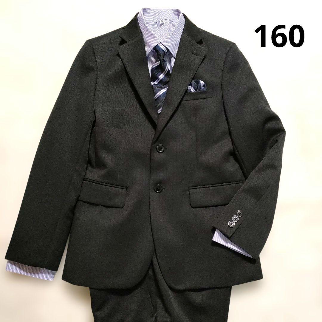 美品 オリバーハウス 男の子フォーマルスーツ 160 卒服 5点セット黒