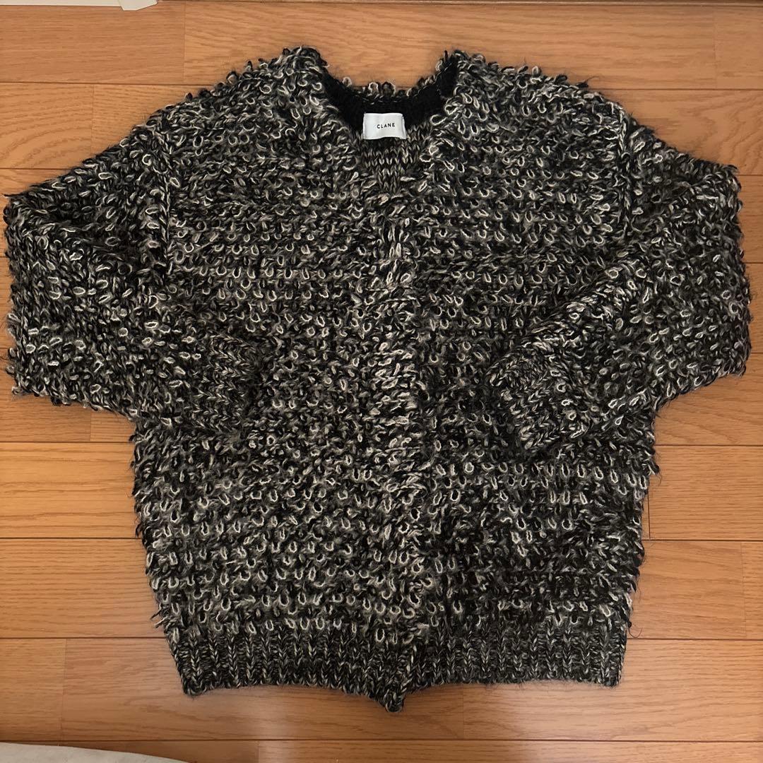 CLANE カーディガン サイズ1 ブラック・ホワイト系
