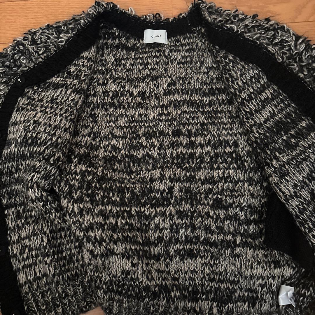 CLANE カーディガン サイズ1 ブラック・ホワイト系