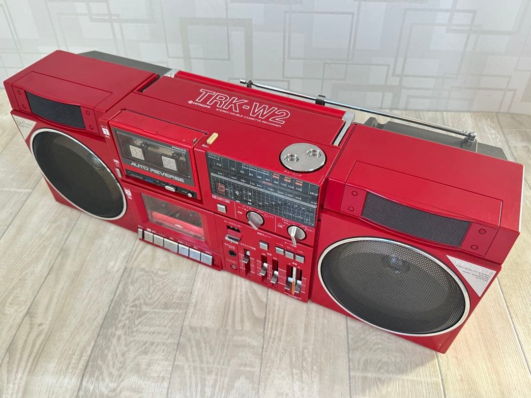希少名機・動作品|日立ラジカセ TRK-W2昭和レトロ　ラジオFM/AM