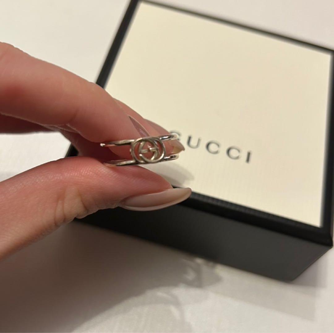 GUCCI シルバー ダブルGロゴリング6号