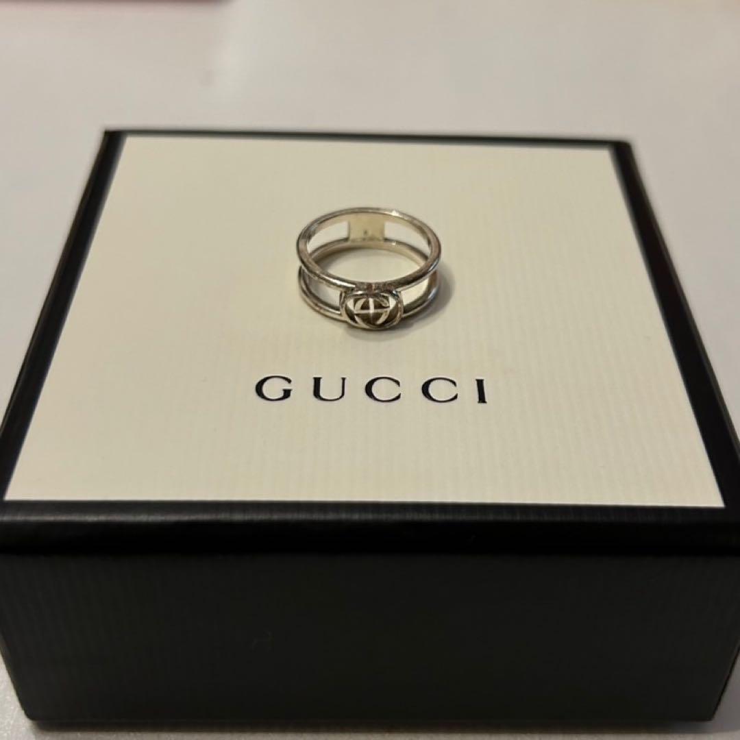 GUCCI シルバー ダブルGロゴリング6号