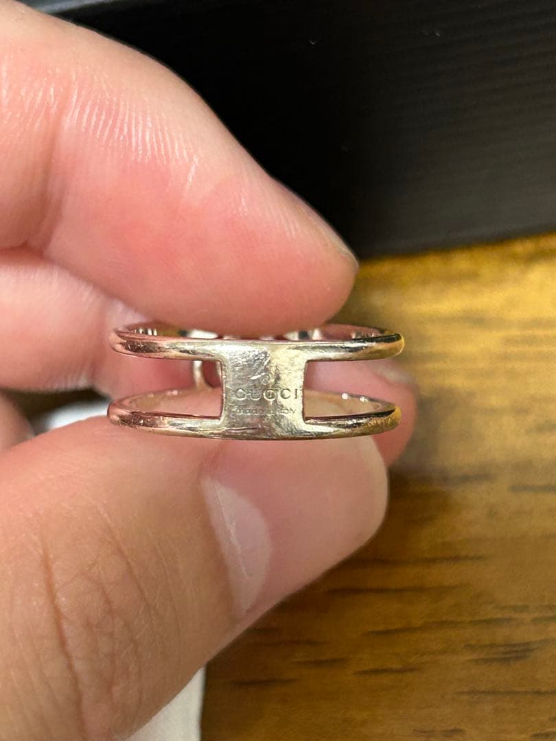 GUCCI シルバー ダブルGロゴリング6号