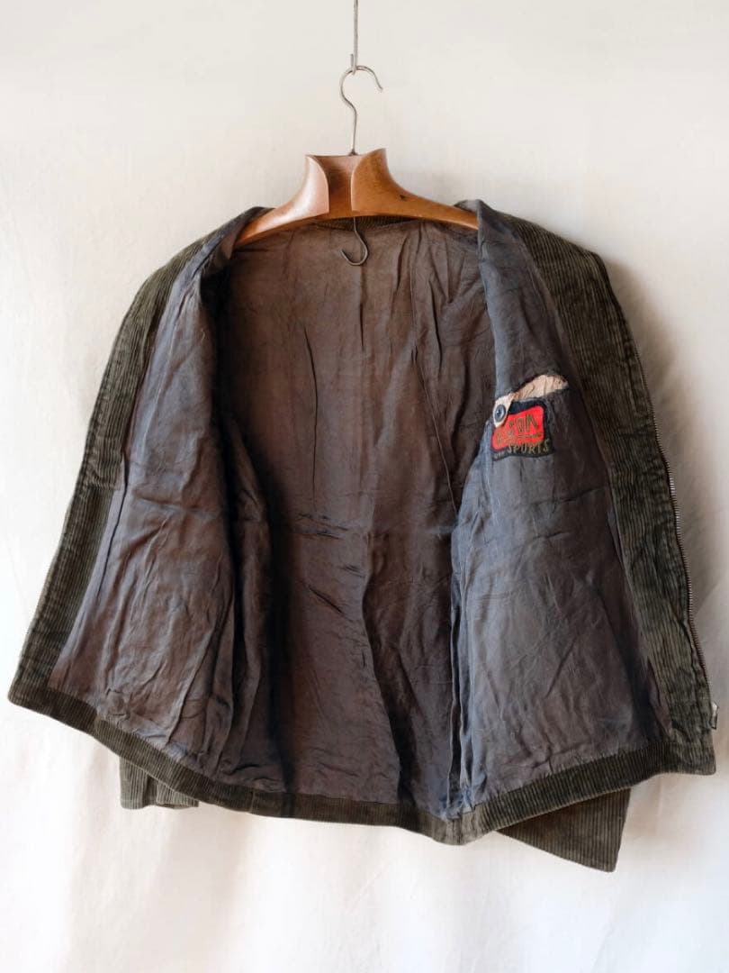 50's フランス ヴィンテージ Elson太畝コーデュロイ　刺繍タグ