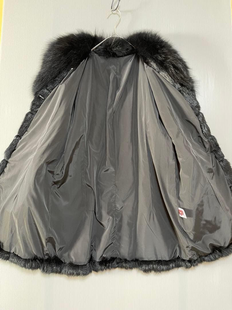 ブラックレッキス ラビットファーコート 女優襟　フォックス　毛皮