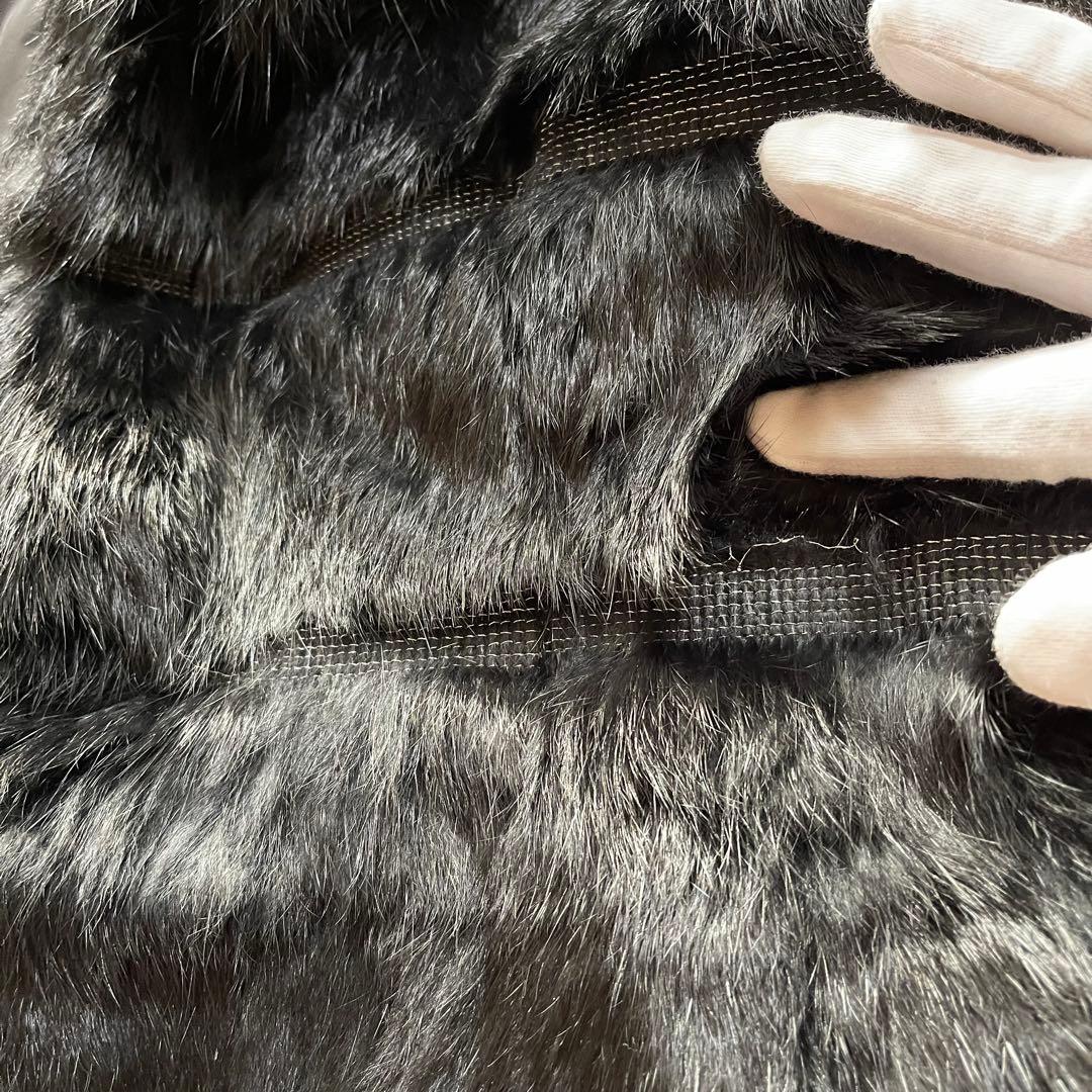 ブラックレッキス ラビットファーコート 女優襟　フォックス　毛皮