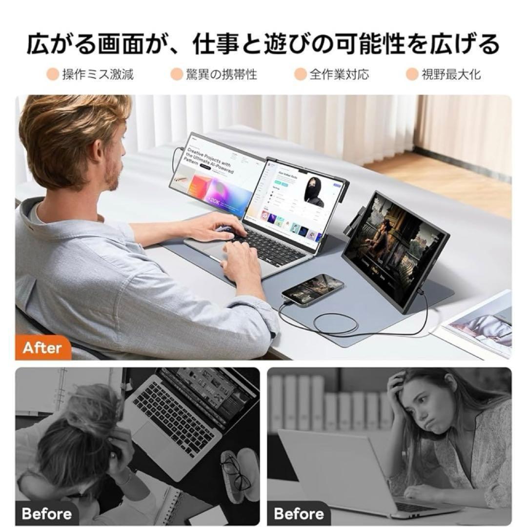 新品　デュアルモニター 14インチ トリプルモニター ポータブルモニター