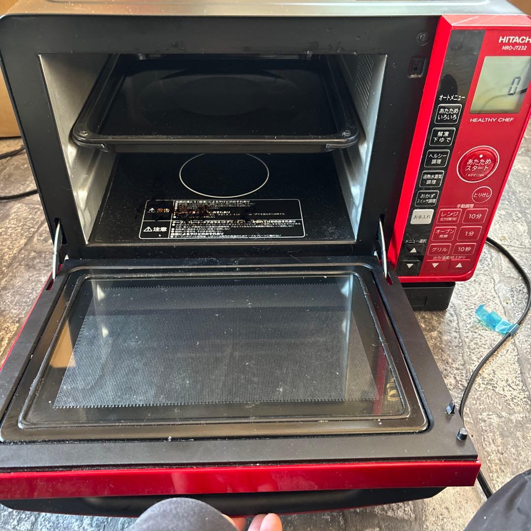 HITACHI HEALTHY ONE オーブンレンジ レッド　23年製