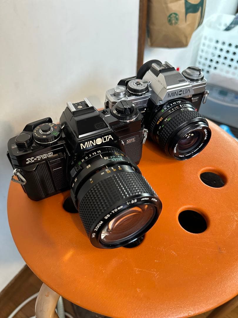 Minolta X-700 黒銀2台 動作品 MD28mm 35-70mm付
