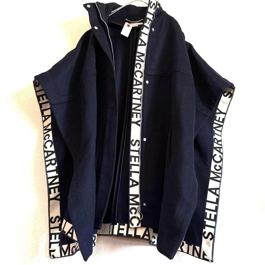極美品★ステラマッカートニー★ロゴ入りポンチョ★ウールお素材★