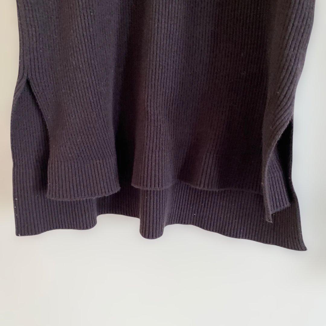 AURALEE オーラリー　ギザリブ Uネック ダークブラウン
