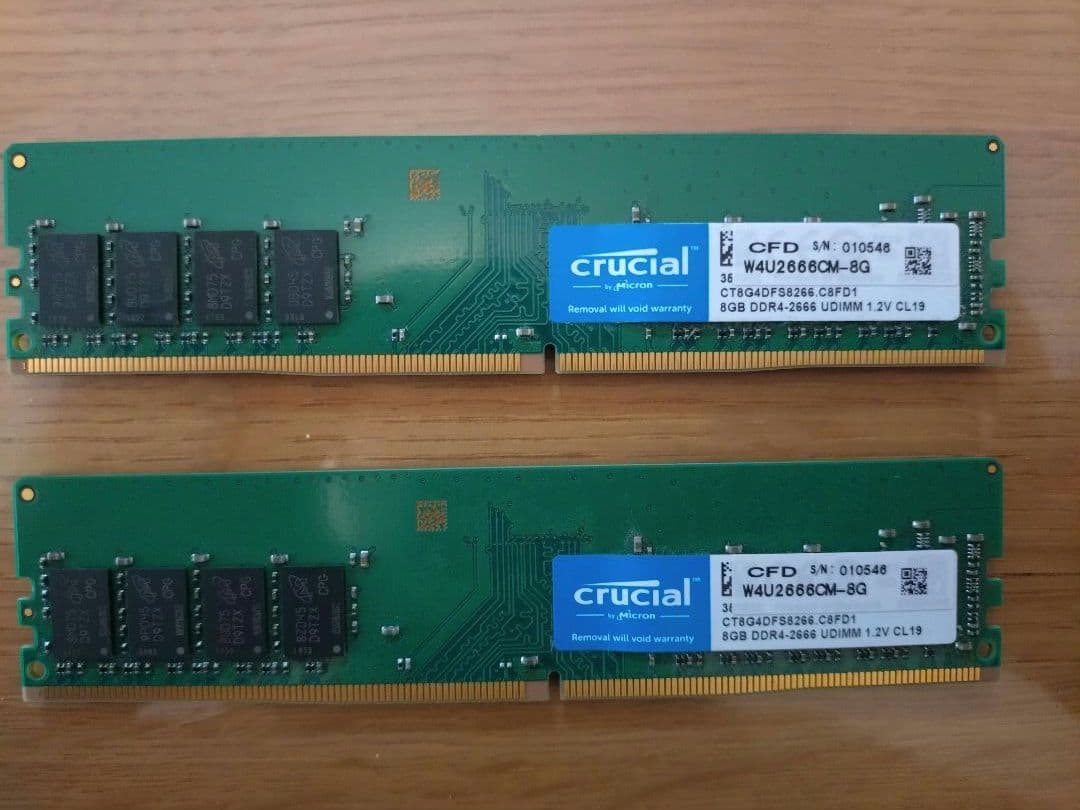 crucial CFD DDR4-2666 8GB×2枚 デスクトップ用メモリ