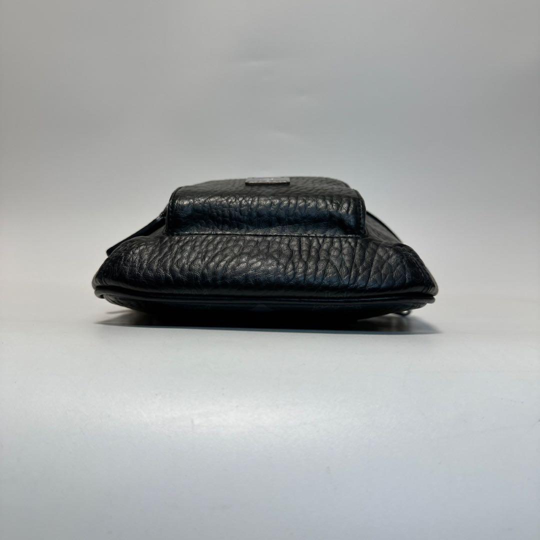 p17【極美品】MCM ヴィセトス柄　ブラック　レザー　ウエストバッグショルダー