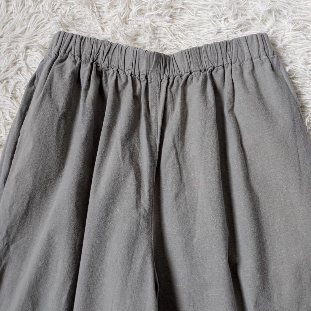 HUIS./遠州織物　やわらかシーチングコットンバルーンパンツ（ライトグレー）