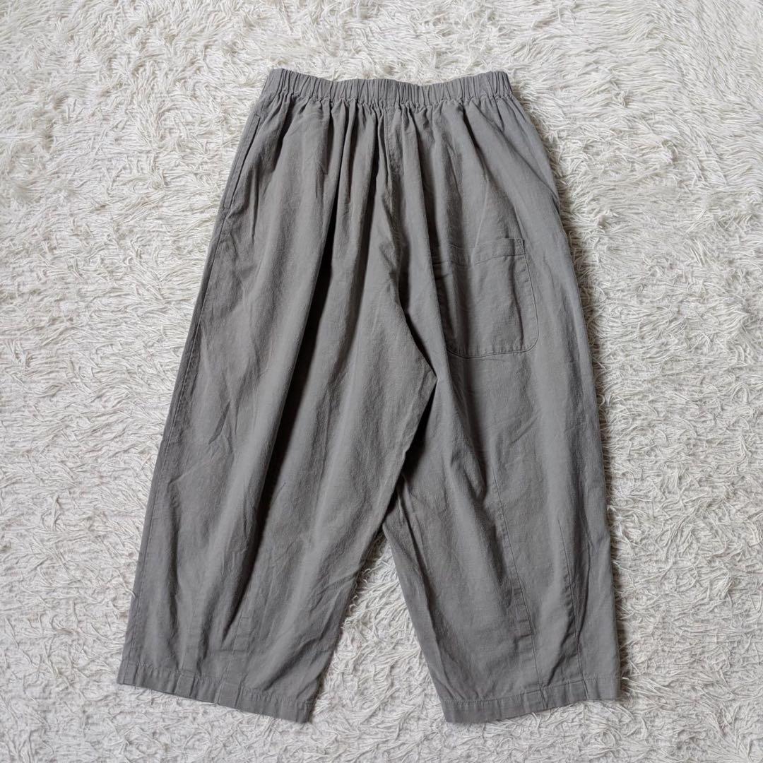 HUIS./遠州織物　やわらかシーチングコットンバルーンパンツ（ライトグレー）