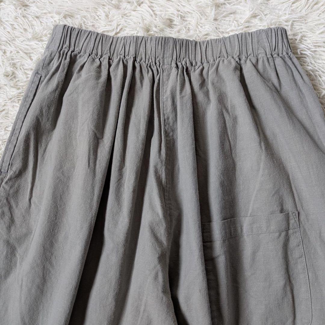 HUIS./遠州織物　やわらかシーチングコットンバルーンパンツ（ライトグレー）