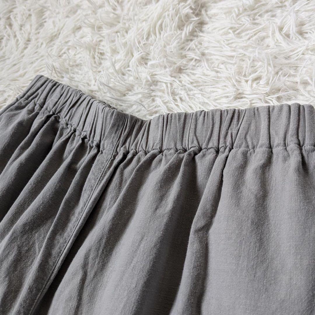 HUIS./遠州織物　やわらかシーチングコットンバルーンパンツ（ライトグレー）