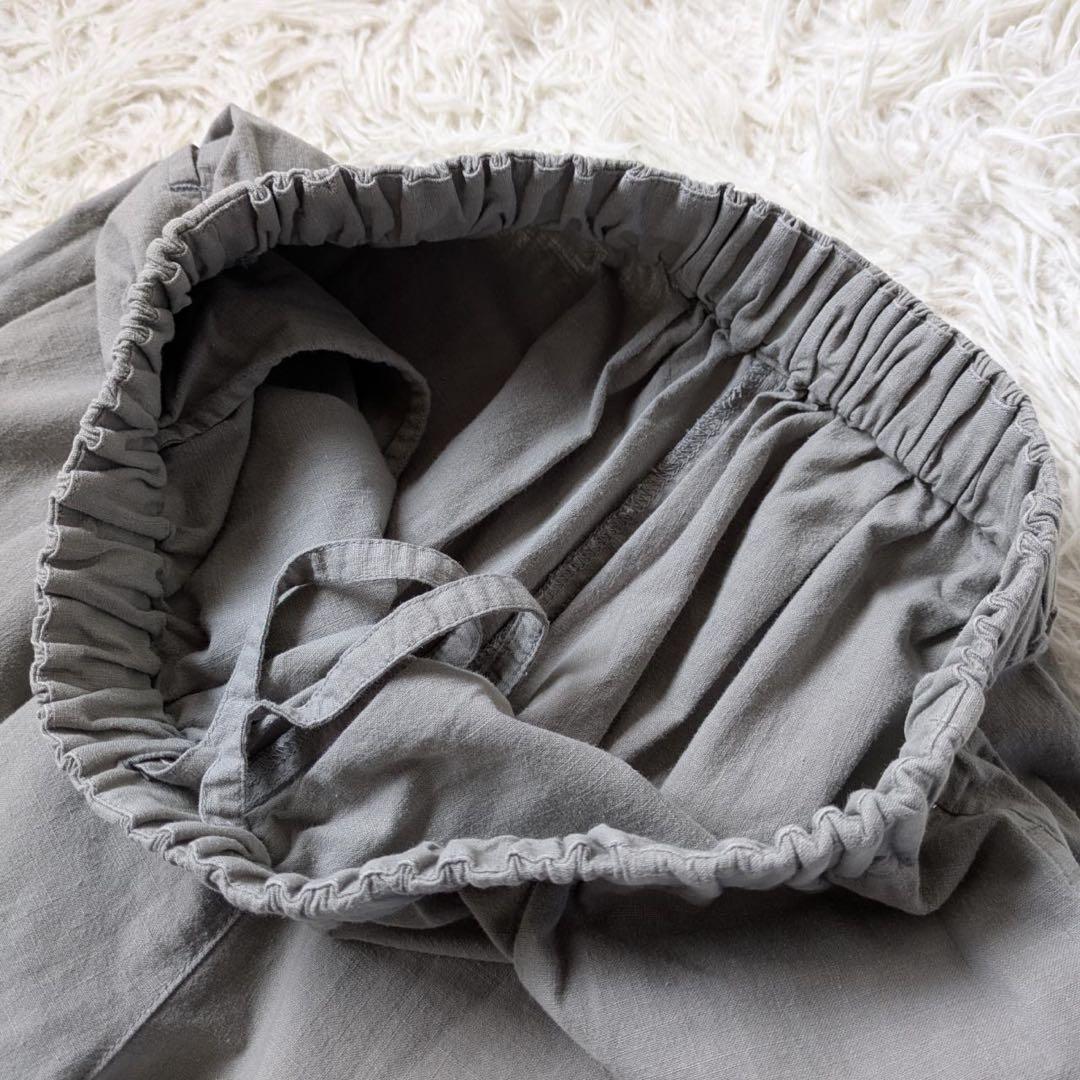 HUIS./遠州織物　やわらかシーチングコットンバルーンパンツ（ライトグレー）