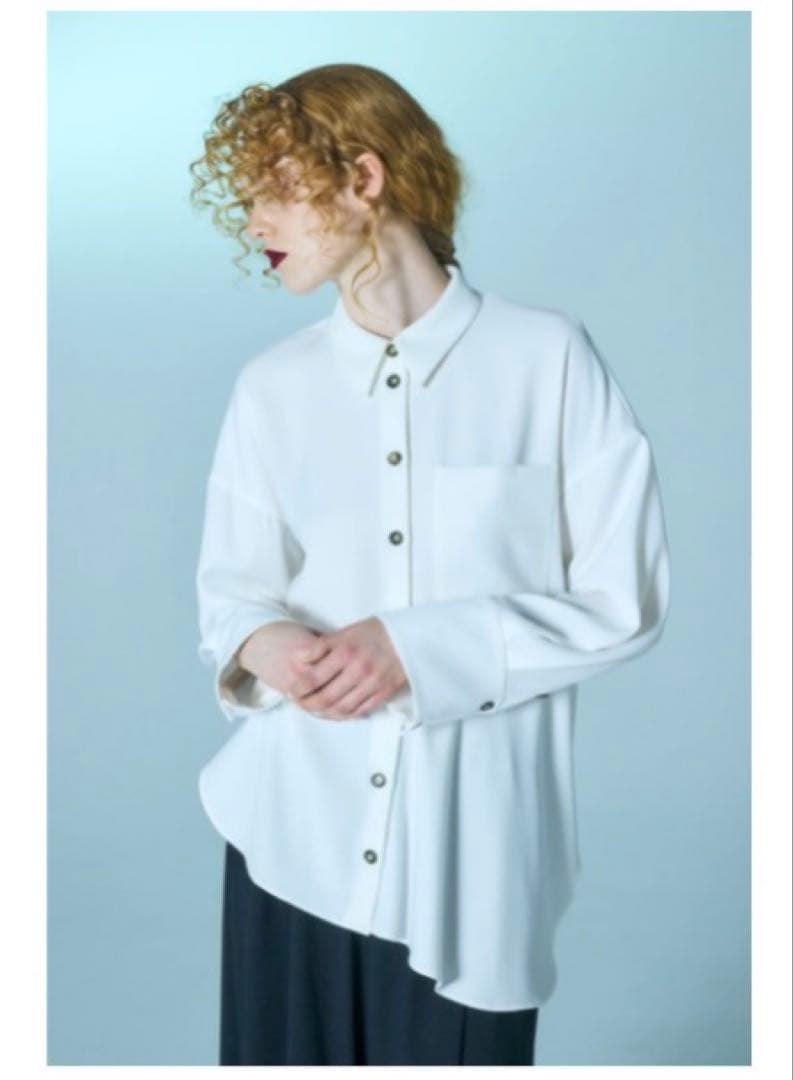 ENFOLD 2025SS ドレープヘムシャツ ホワイト