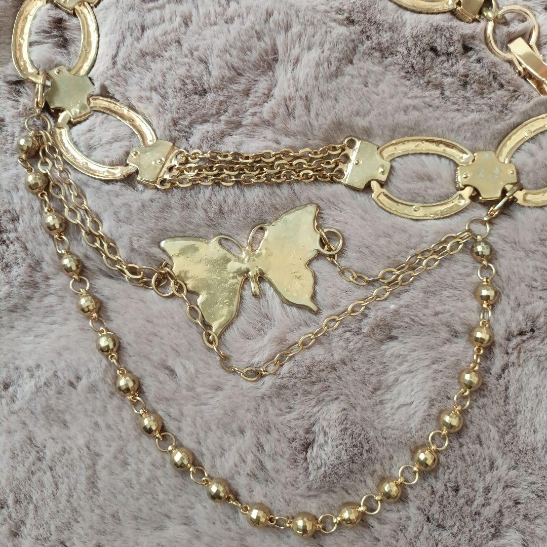 d.i.a 蝶モチーフ ストーン装飾 ベルト