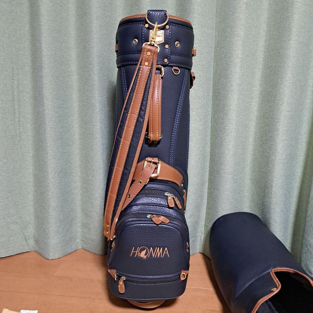 HONMA ゴルフバッグ。フード付き。美品！ 1部本革。