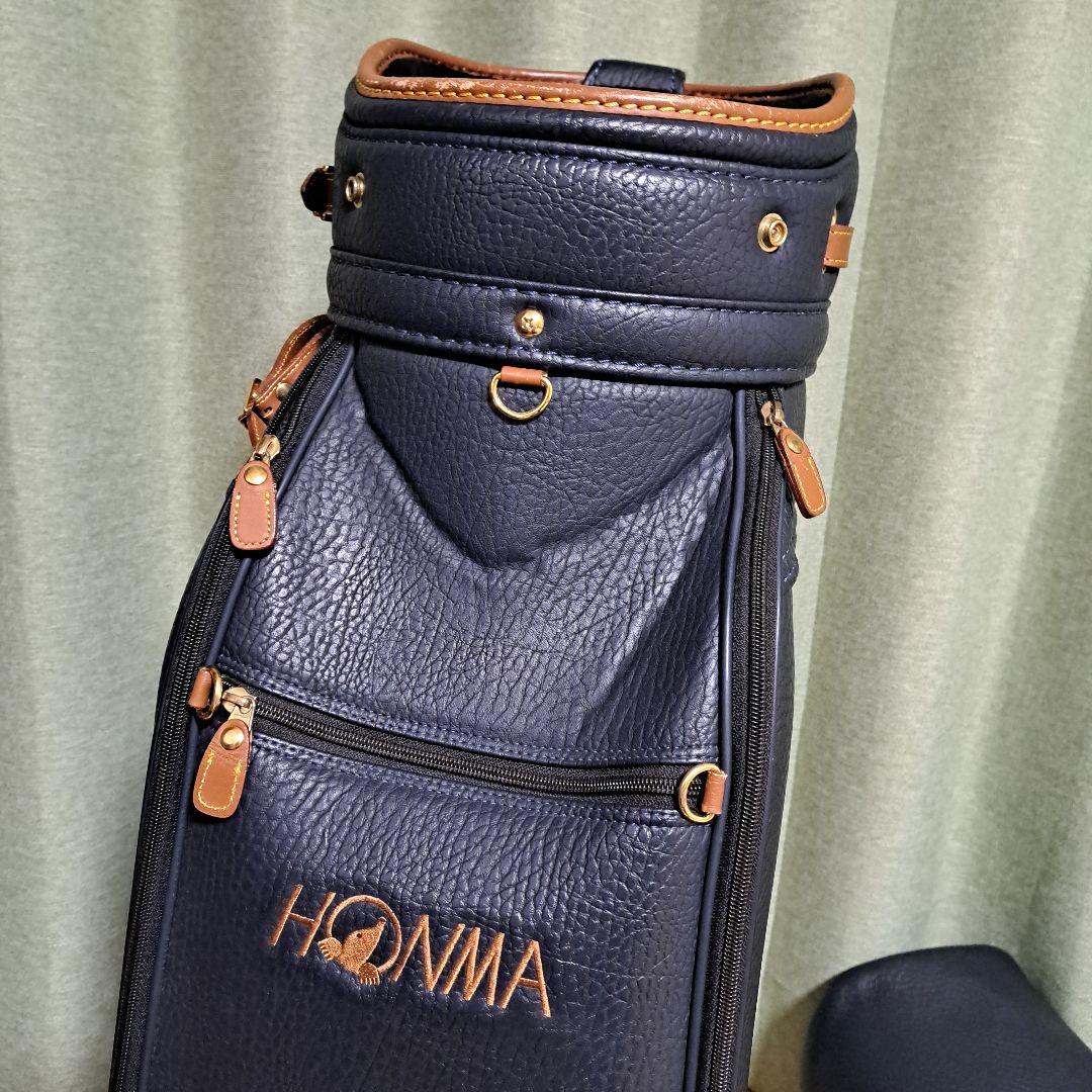 HONMA ゴルフバッグ。フード付き。美品！ 1部本革。