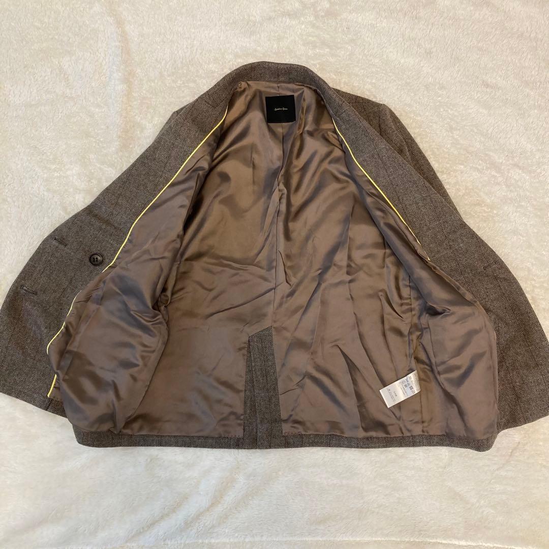【Spick and Span】美品 ウールヘリンボンジャケット ブラウン 38