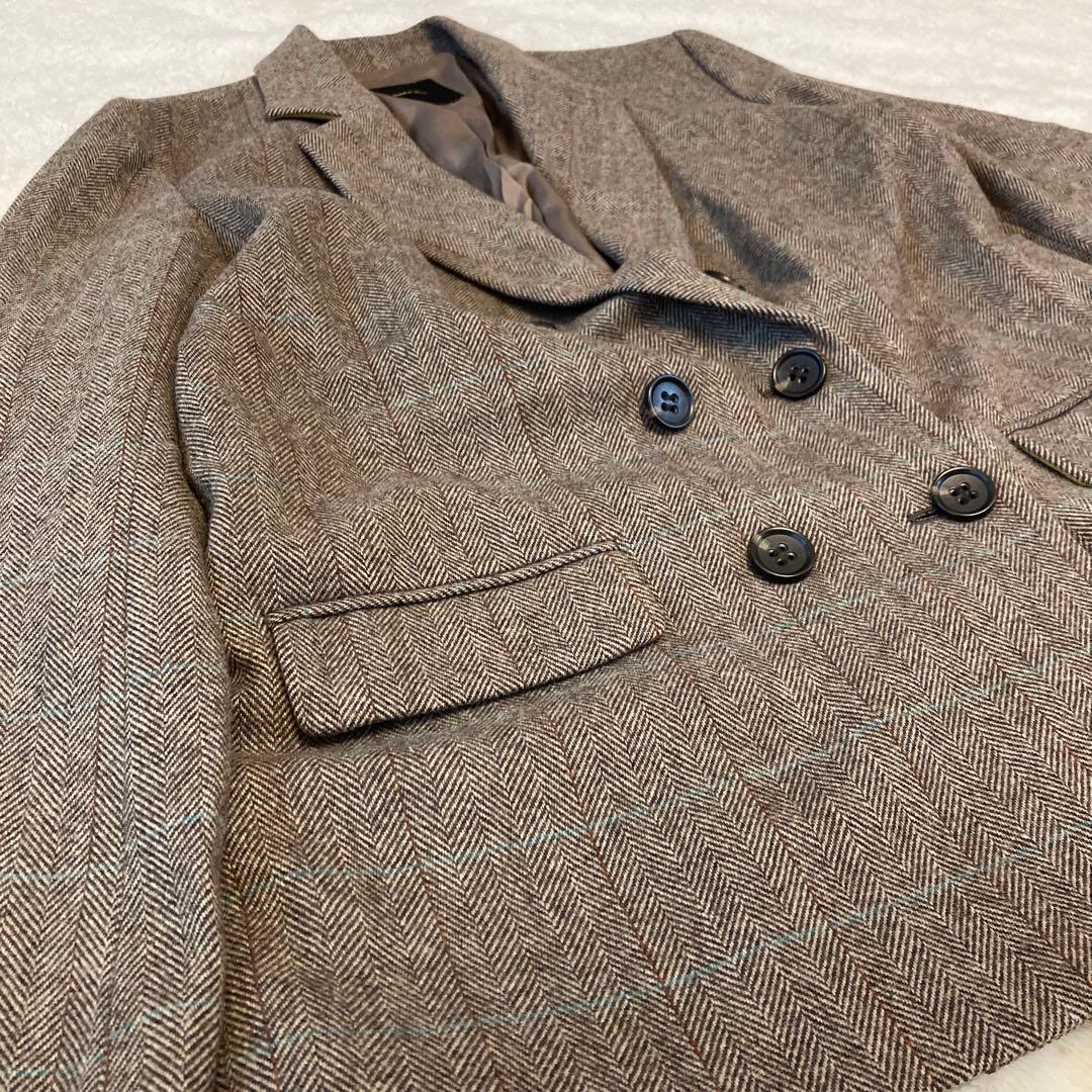 【Spick and Span】美品 ウールヘリンボンジャケット ブラウン 38